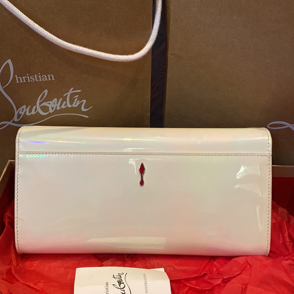 Christian Louboutin white clutch patent. - Picture 5 of 8